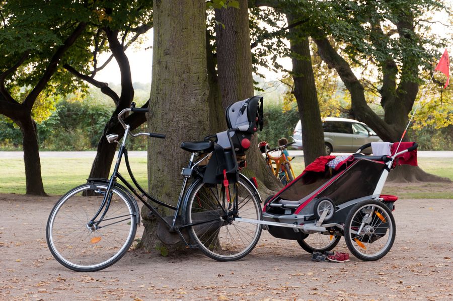 Having Fun With A Baby Bike Trailer